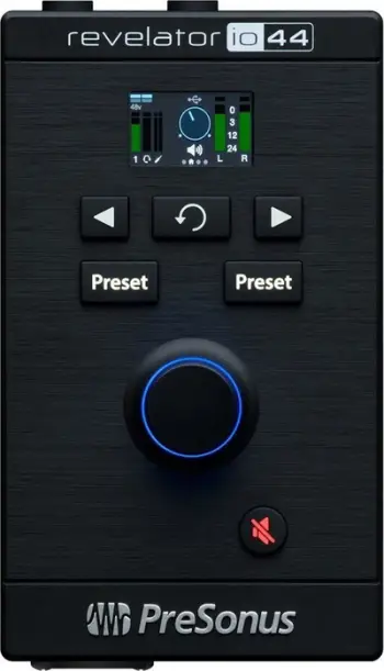 Audio interfejs PreSonus Revelator Io44, USB C, hyrje mikrofon dhe instrument, i zi