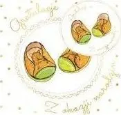 Kartolinë urimi HENRY Greeting Card SQ Shoes Birth, 15 x 15 cm, me zarf, shumëngjyrëshe