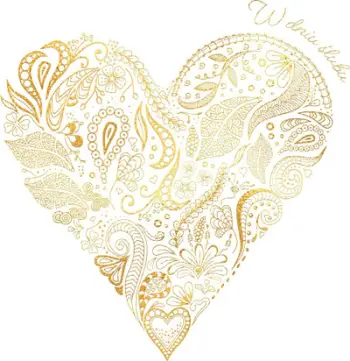Kartolinë urimi HENRY HS Wedding Heart, 20 x 20 cm, me tag, e bardhë