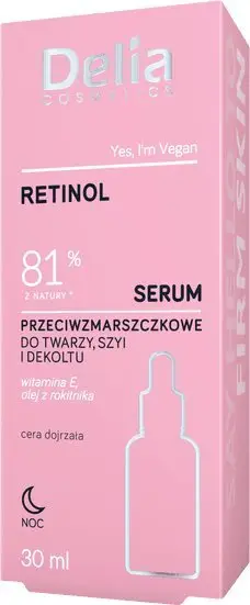 Serum fytyre Delia Cosmetics Retinol Anti-wrinkle, kundër rrudhave, 30 ml
