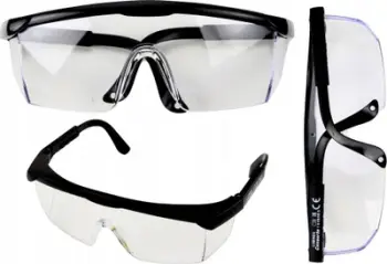 Syze mbrojtëse Safety Glasses, krahë të rregullueshëm, klasë optike 1, me kornizë të zezë