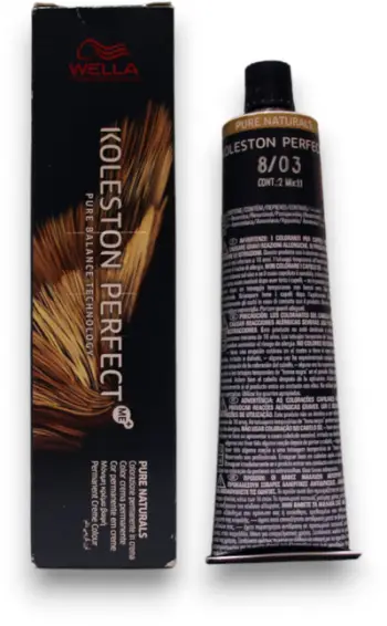 Bojë flokësh Wella Koleston Perfect Me+, 8/03 Light Natural Golden Blonde, 60ml