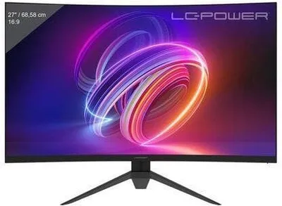 Monitor i lakuar gaming LC-Power LC-M27FC, 27", VA, i zi - 1