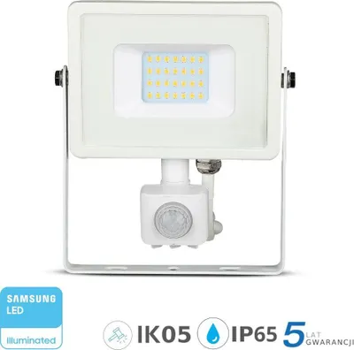Llambë me sensor të lëvizjes V-TAC, LED, 20 W, 4000K, e bardhë - 1