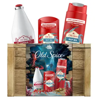 Set për meshkuj Old Spice Deep Sea Body Care, xhel dushi 250 ml + losion pas rroje 250 ml + deodorant stick 50 ml