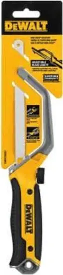 Sharrë dore miniaturë DeWALT DWHT20327-0, për teh 10" 12", dorezë ergonomike, e verdhë