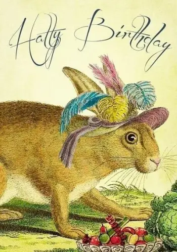 Kartolinë urimi Madame Treacle B6 Birthday Rabbit in a Hat, me zarf, për ditëlindje