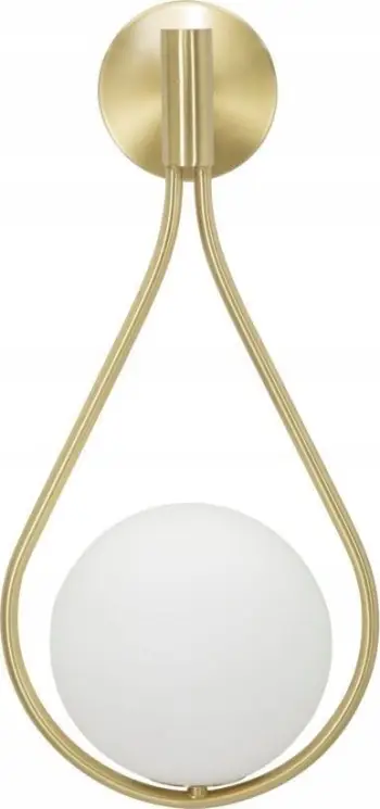 Llambë murale Glamy Drop, 24x20x52 cm, metal dhe xham, ari dhe e bardhë