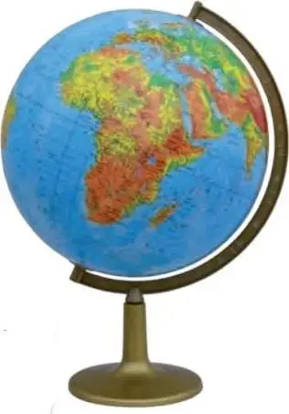 Glob dekorativ Zachem Physical Globe, 42 cm, bazë plastike, hark alumini