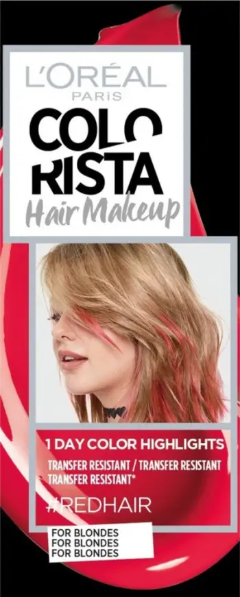 Bojë gjysmë-permanente për flokë L'Oreal Paris Colorista Hair Makeup, 30ml, e kuqe