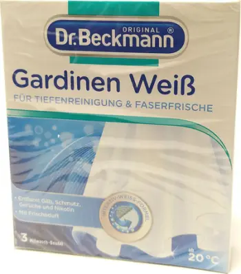 Zbardhues perde Dr. Beckmann Curtain White, për tekstile të bardha, përdorim në makinë larëse