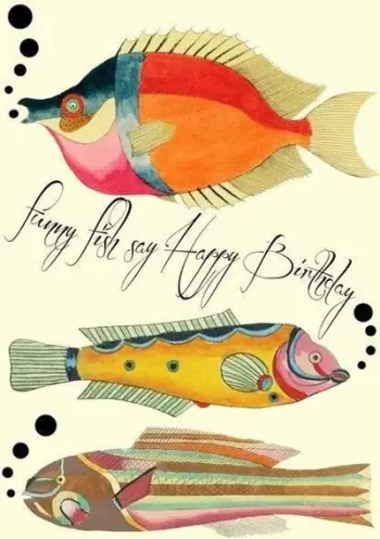 Kartolinë urimi Madame Treacle Birthday Pisces, format B6, me zarf, shumëngjyrëshe