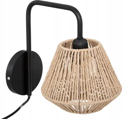 Llambë murale Sconce Jily, stil boho natyral, E27 40W, ngjyrë natyrale - 1