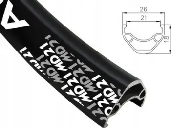 Rim biçiklete Alexrims MD21, 26", 32 vrima, Tubeless Ready, i zi