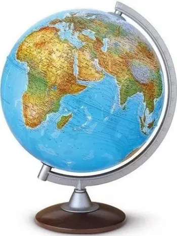 Glob i ndriçuar Nova Rico Illuminated Globe Physical Political, hartë fizike dhe politike, blu
