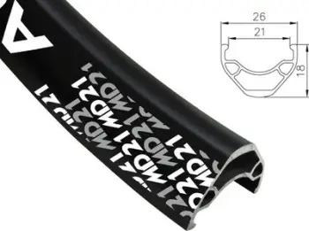 Rim biçiklete Alexrims MD21, 26", 36 vrima, Tubeless Ready, për disk, i zi