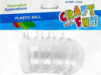 Glob plastik dekorativ Craft with Fun 463819, 6 cm, transparent
