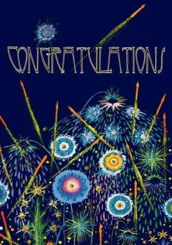 Kartolinë urimi Madame Treacle Congratulations Fireworks, formati B6, me zarf