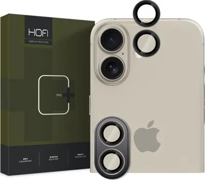 Mbrojtës kamere Hofi Camring Pro+ për iPhone 16/16 Plus, alumini dhe xham, i zi - 1