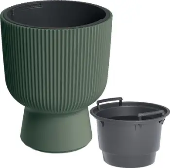 Vazo dekorative Milly DBMIG240, cilindrike me reliev, jeshile Green Pine