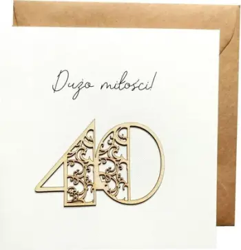 Kartolinë urimi Naem Birthday Card, 40 vjetor, mesazh i printuar, shumëngjyrëshe