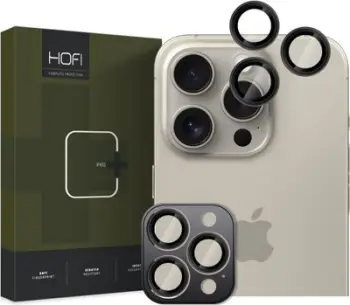 Mbrojtës kamere Osona Hofi Camring Pro+, për iPhone 16 Pro 16 Pro Max, alumin dhe xham, i zi