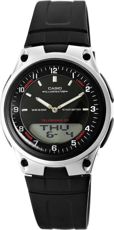 Orë dore Casio AW-80-1AVDF, anadigi, rezistente ndaj ujit, e zezë - 1