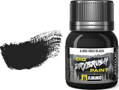 Bojë modelimi Ammo 0653 Drybrush, 40ml, kafe e errët - 2
