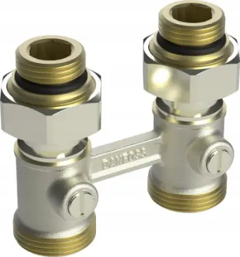 Distributori Danfoss RLV-KB Bitube, 1/2", distancë qendrore 50 mm, mashkull 3/4"