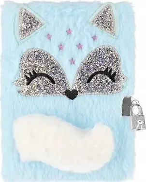 Ditar me dry Locked Diary Plush Fox 526045, A5, 64 faqe, blu e çelët