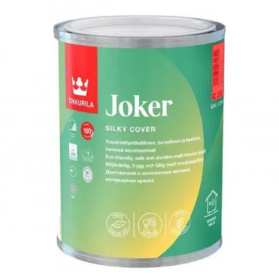 Bojë murale Tikkurila Joker A, mat mëndafshi, 0.9L, e bardhë - 1