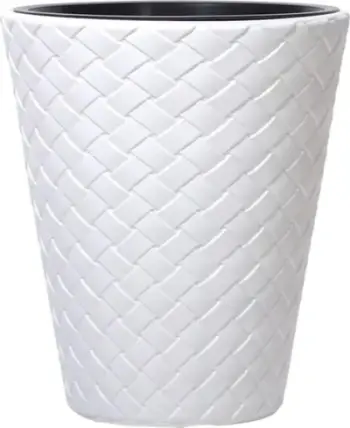 Vazo dekorative Conforama Matuba Pot 34L, me rezervuar uji, e bardhë