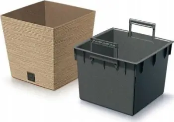 Vazo dekorative FURU SQUARE LOW ECO WOOD 29.5cm, katrore, natyrale
