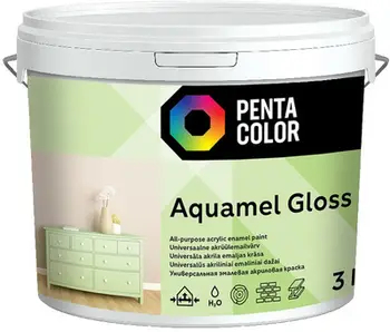 Bojë muri Pentacolor Aquamel, 3 kg, me shkëlqim, e bardhë