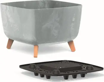 Vazo dekorative GRACIA Square, efekt betoni, 39 cm, gri