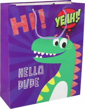 Çantë dhurate Leantoys Purple Dinosaur, 41.5x30x12cm, vjollcë