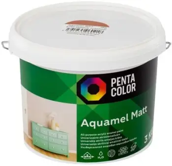 Bojë muri Pentacolor Aquamel, 3kg, matte, kafe e kuqe