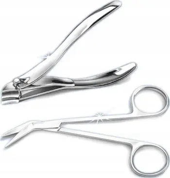 Set për prerje thonjsh, gërshërë dhe clipper, inox, argjendtë