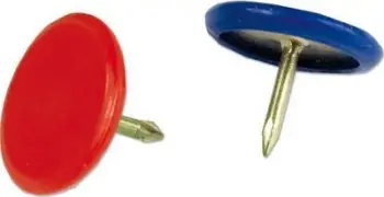 Kapëse Milan Thumbtacks, të veshura me plastikë, kuti 70 copë, shumëngjyrëshe