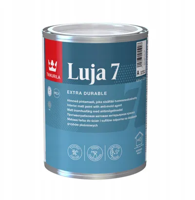 Bojë muri Tikkurila Luja 7, mat, rezistente ndaj lagështisë, 0.9L, e bardhë - 1