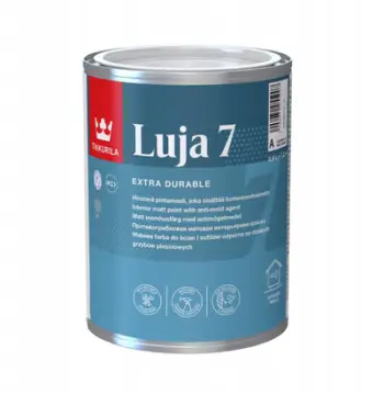 Bojë muri Tikkurila Luja 7, mat, rezistente ndaj lagështisë, 0.9L, e bardhë