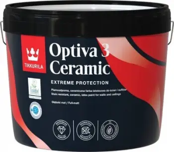 Bojë muri Tikkurila Optiva Ceramic Matt 3 Base A, latex, mat, 9L, bazë për nuancim