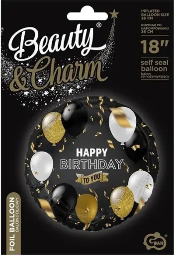 Balon dekorativ Godan Foil Happy Birthday to You, 45 cm, i zi