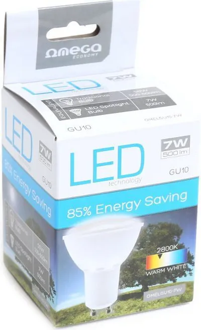 Poç elektrik LED Omega, 2800K, GU10, 7W, 500LM, e bardhë e ngrohtë - 2