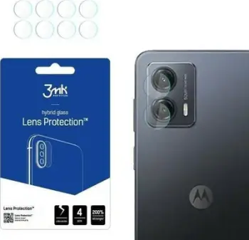 Mbrojtës lente 3MK Lens Protect për Motorola Moto G53, xham hibrid, set 4 copë, transparent