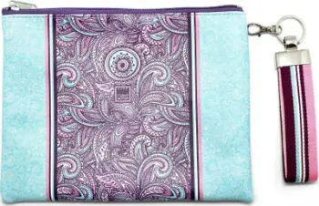 Çantë dore Make Notes Purple and Pale Clutch, 12 x 22 cm, lëkurë sintetike, vjollcë dhe bezhë