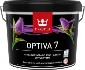 Bojë muri Tikkurila Optiva Satin Matt 7 Base A, akrilike, 2.7L, e bardhë