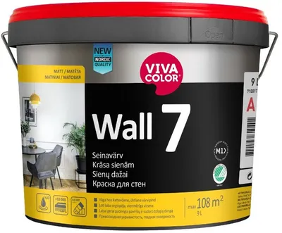 Bojë muri Vivacolor Wall 7, e brendshme mat, 0.9L, e bardhë - 1