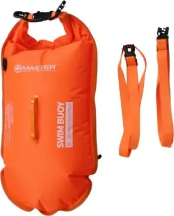 Bojë noti Master Swim Buoy, 28L, material reflektues, portokalli e ndezur