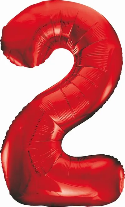 Balon folie Godan numri 2, 85 cm, e kuqe - 1